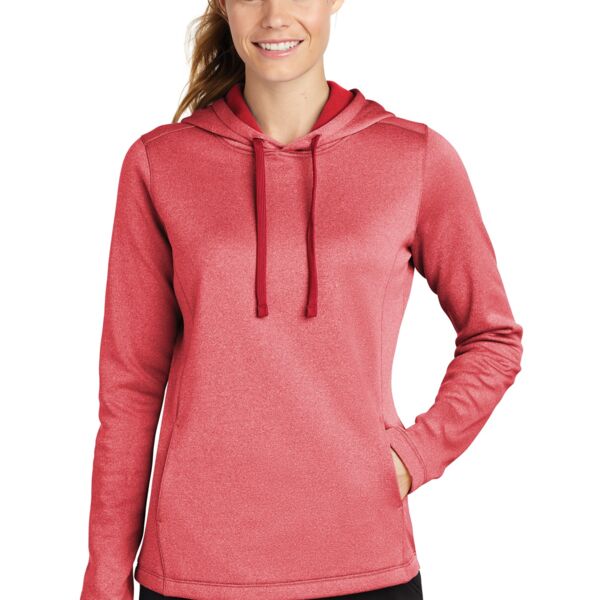 ® Ladies PosiCharge ® Sport Wick ® Heather Fleece Hooded Pullover Thumbnail